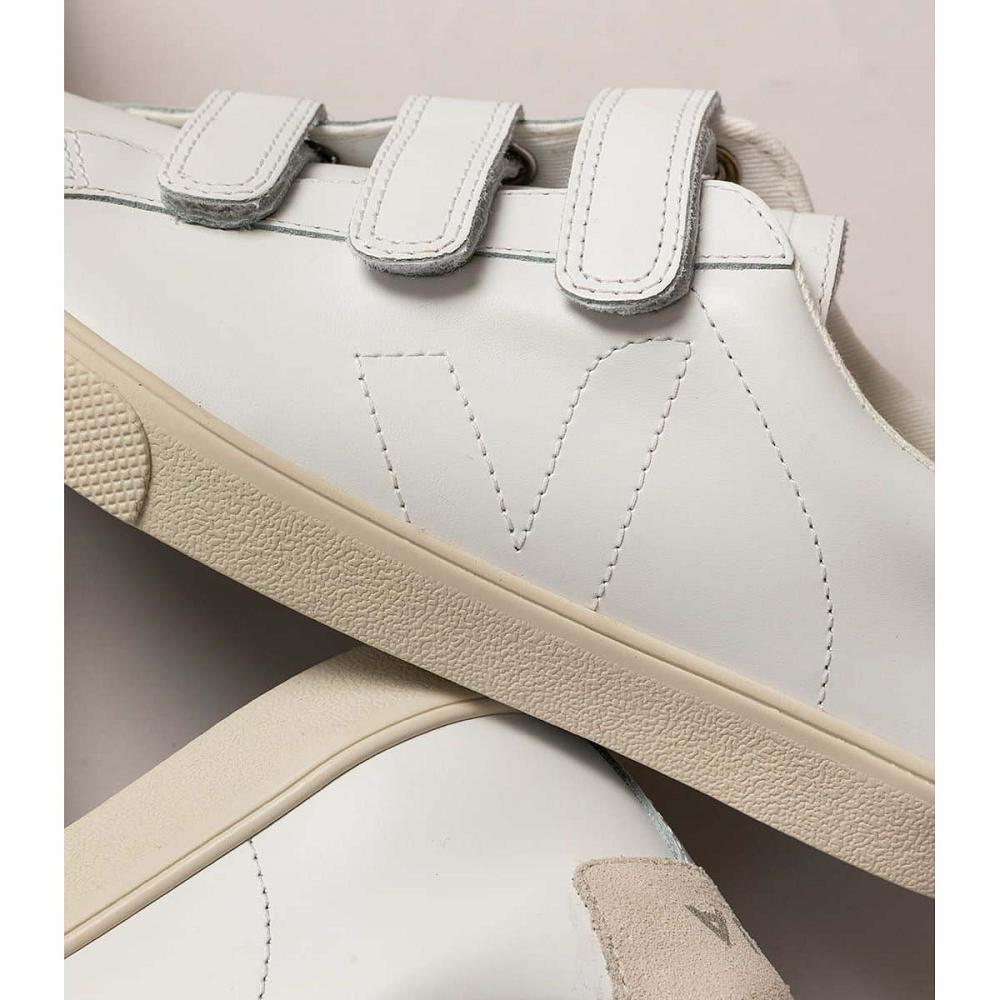 White Men's Veja 3-LOCK LEATHER Sneakers | AU 303CTV